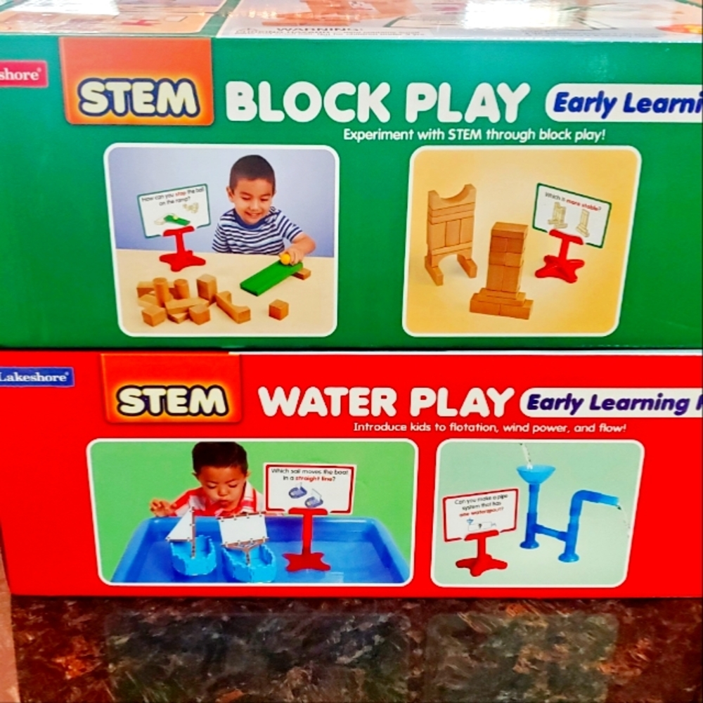 Stem Block and water learning kits.